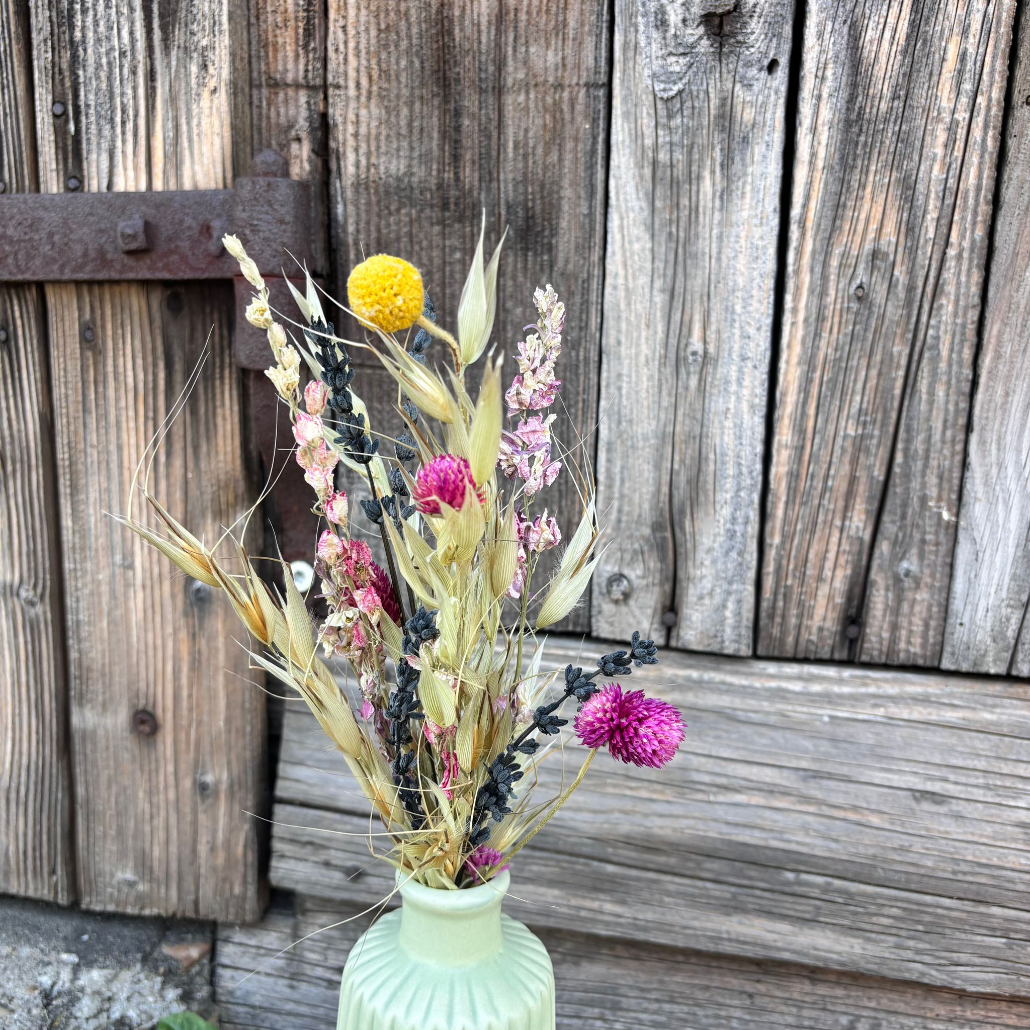 Wiesenglück Mini - Natürlicher Trockenblumenstrauß in beige-rosa