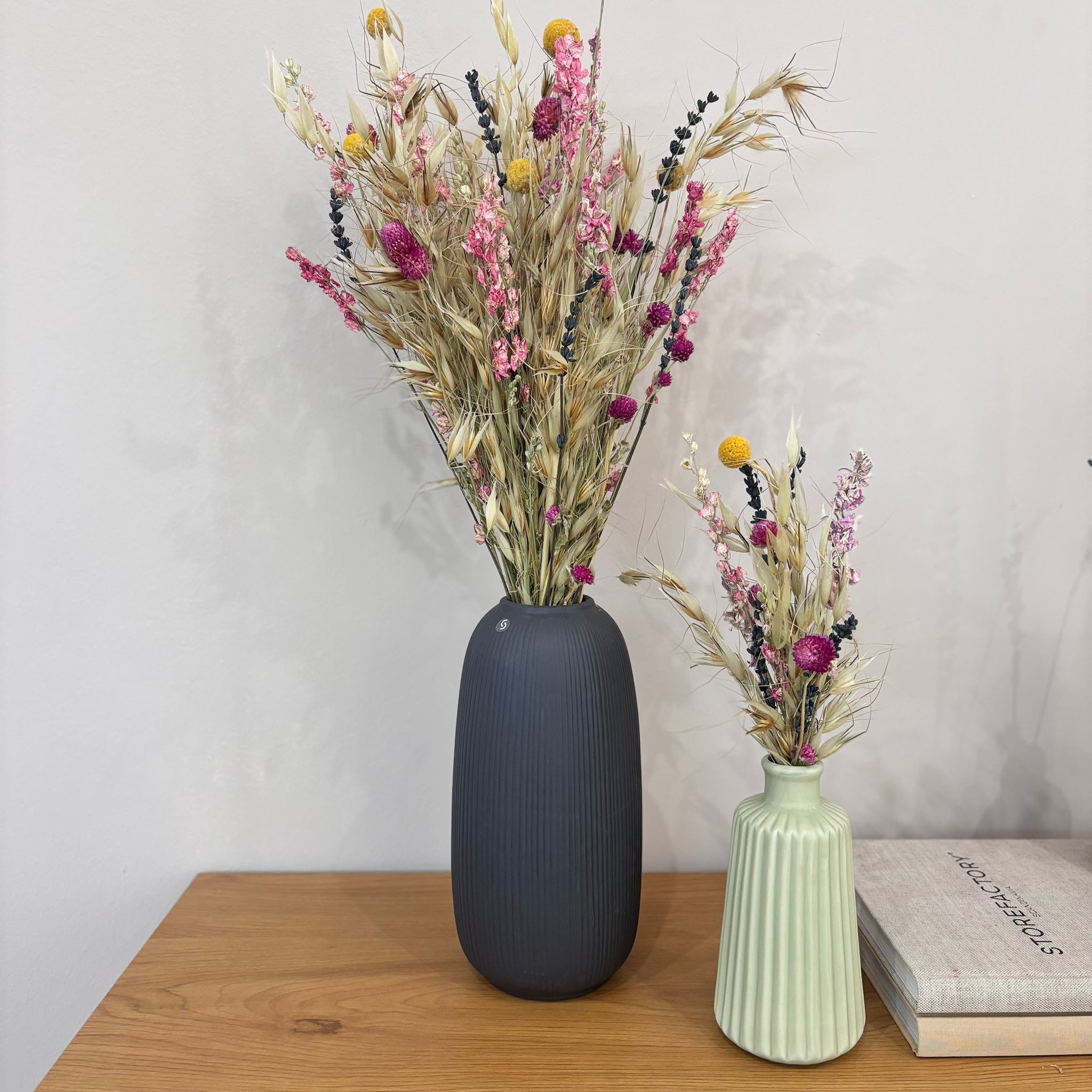Wiesenglück - Natürlicher Trockenblumenstrauß in beige-rosa