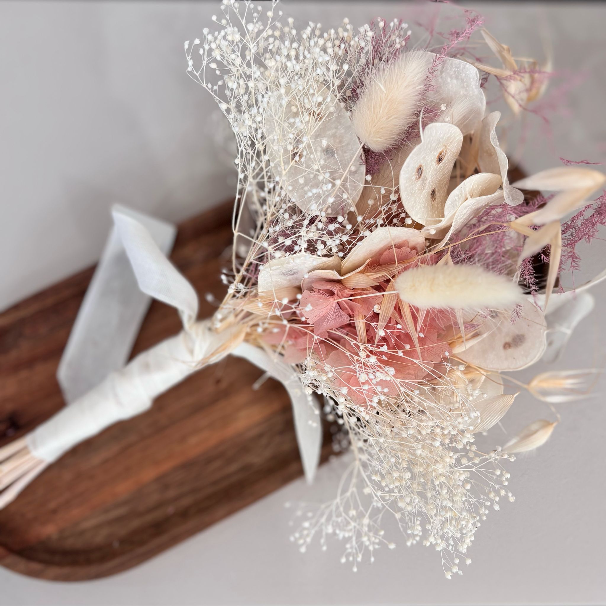 Mini Brautstrauss / Blumenmädchen weiß rosa - Outlet