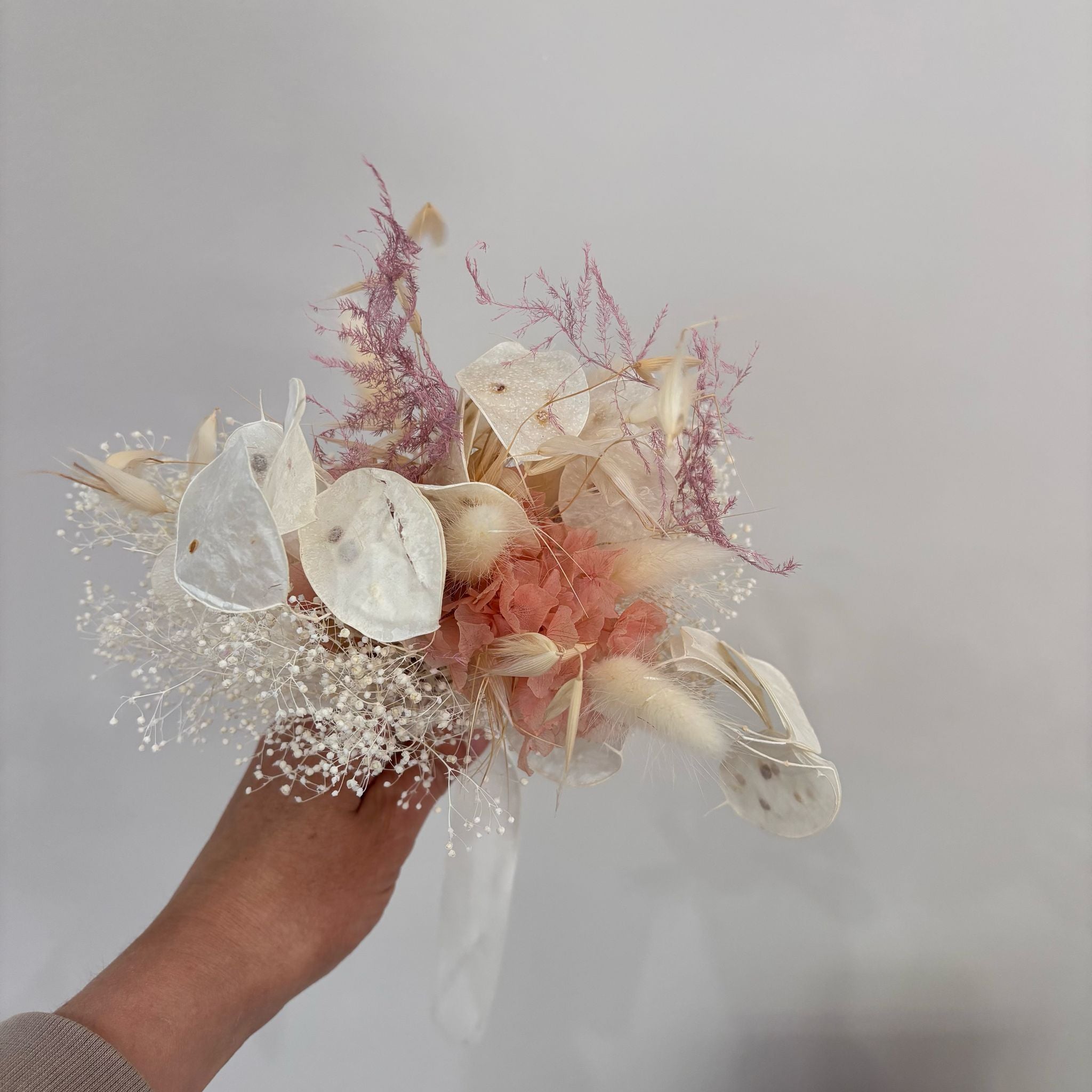 Mini Brautstrauss / Blumenmädchen weiß rosa - Outlet
