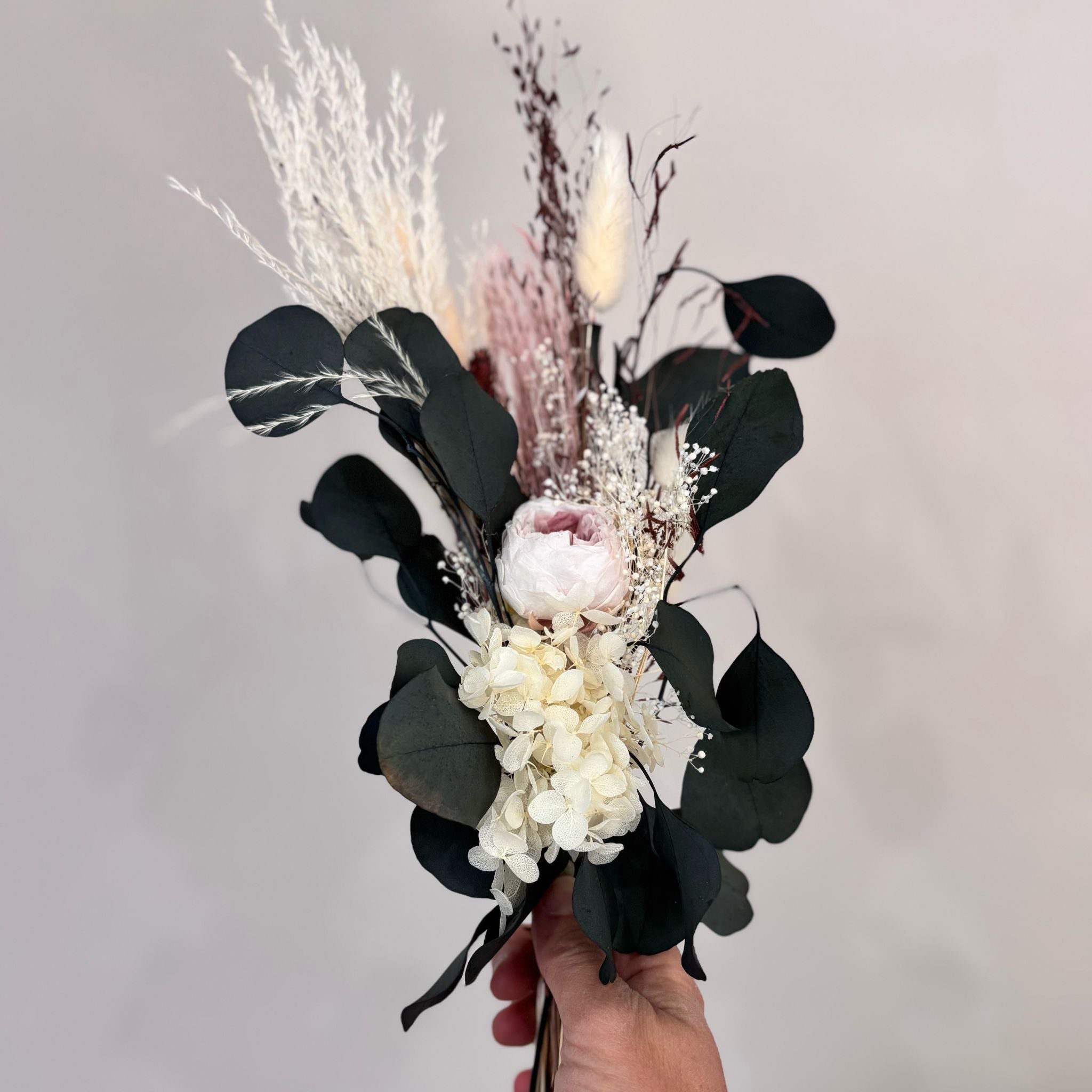 Mini Brautstrauss / Blumenmädchen Eukalyptus Rose - Outlet
