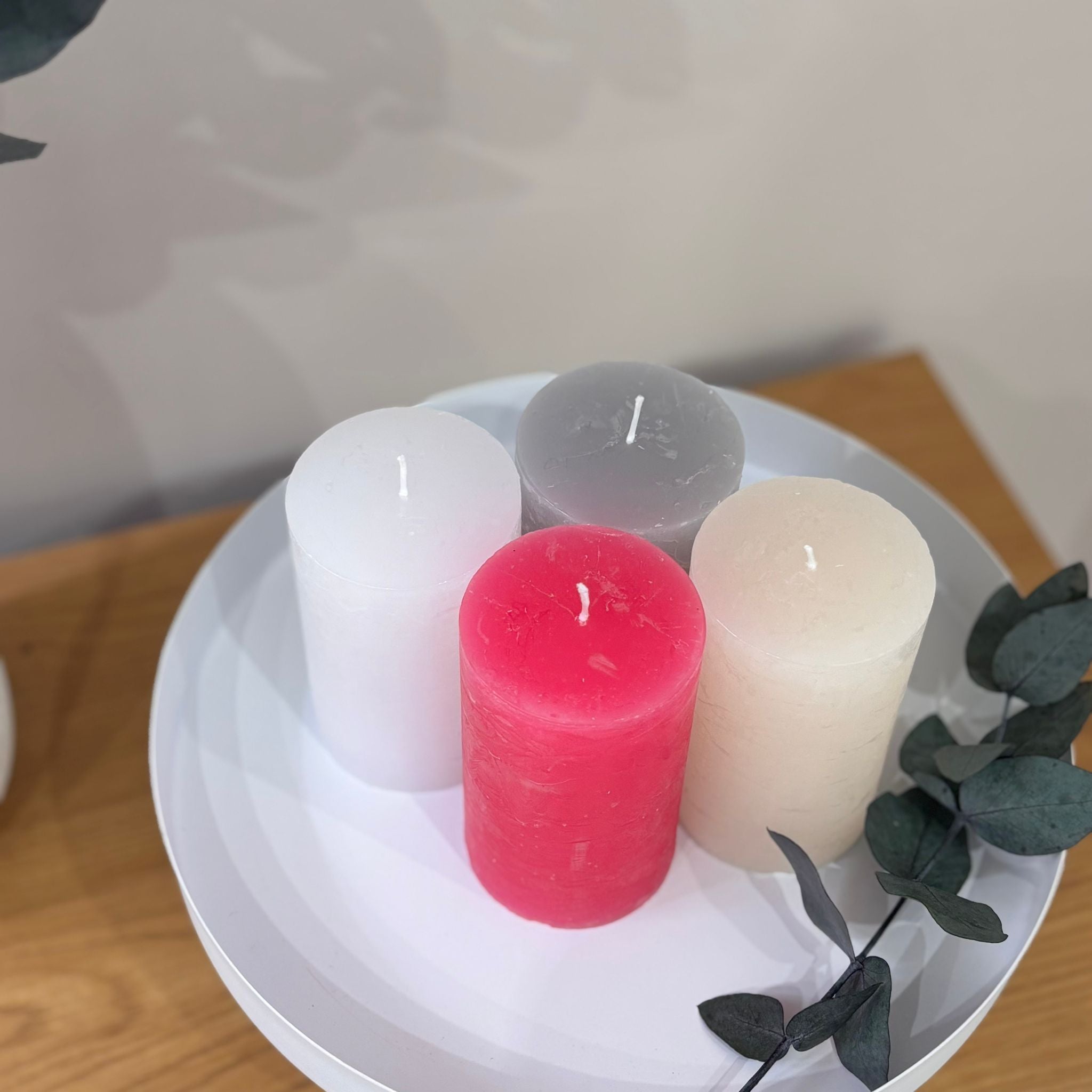4er Set Rustickerzen für Adventskranz