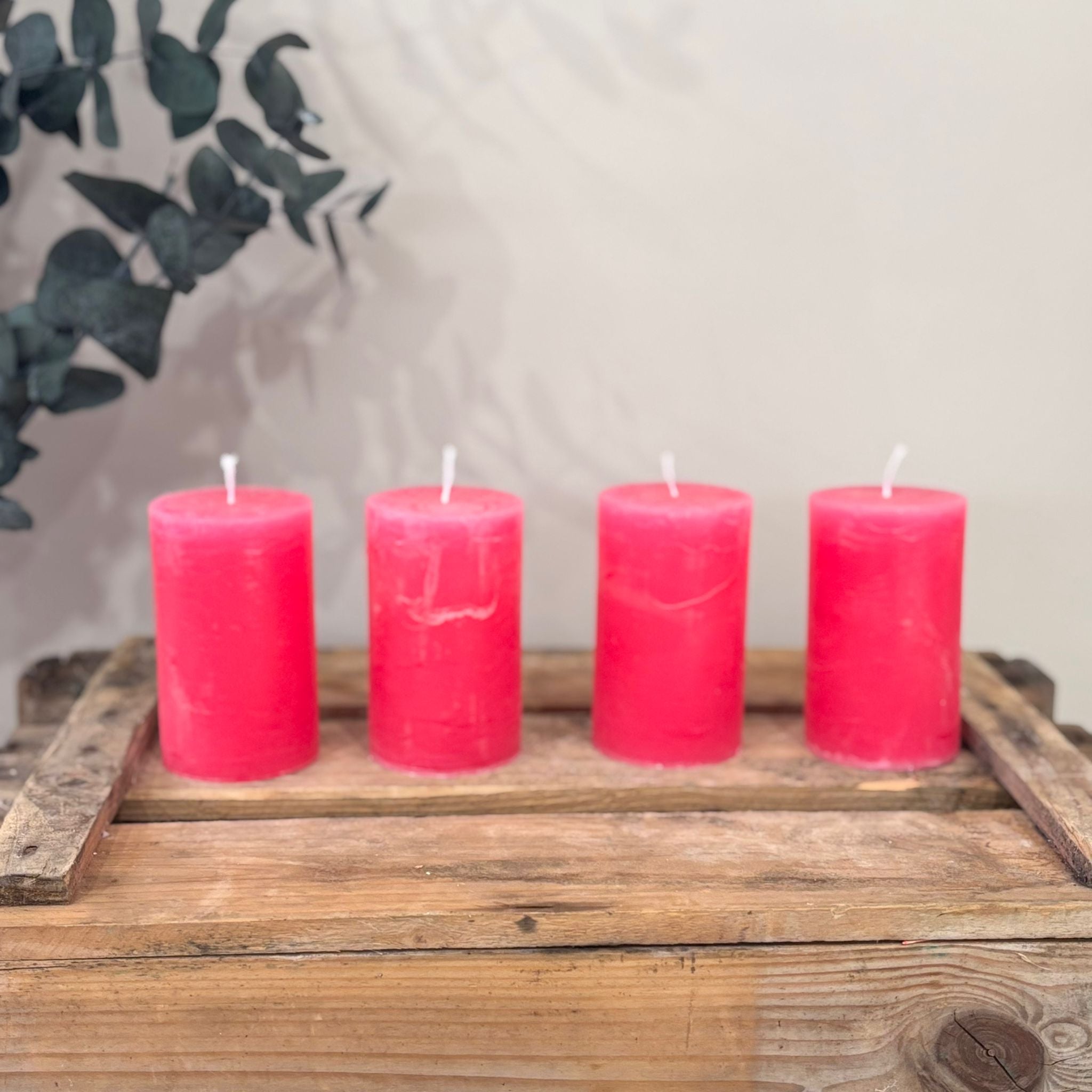 4er Set Rustickerzen für Adventskranz