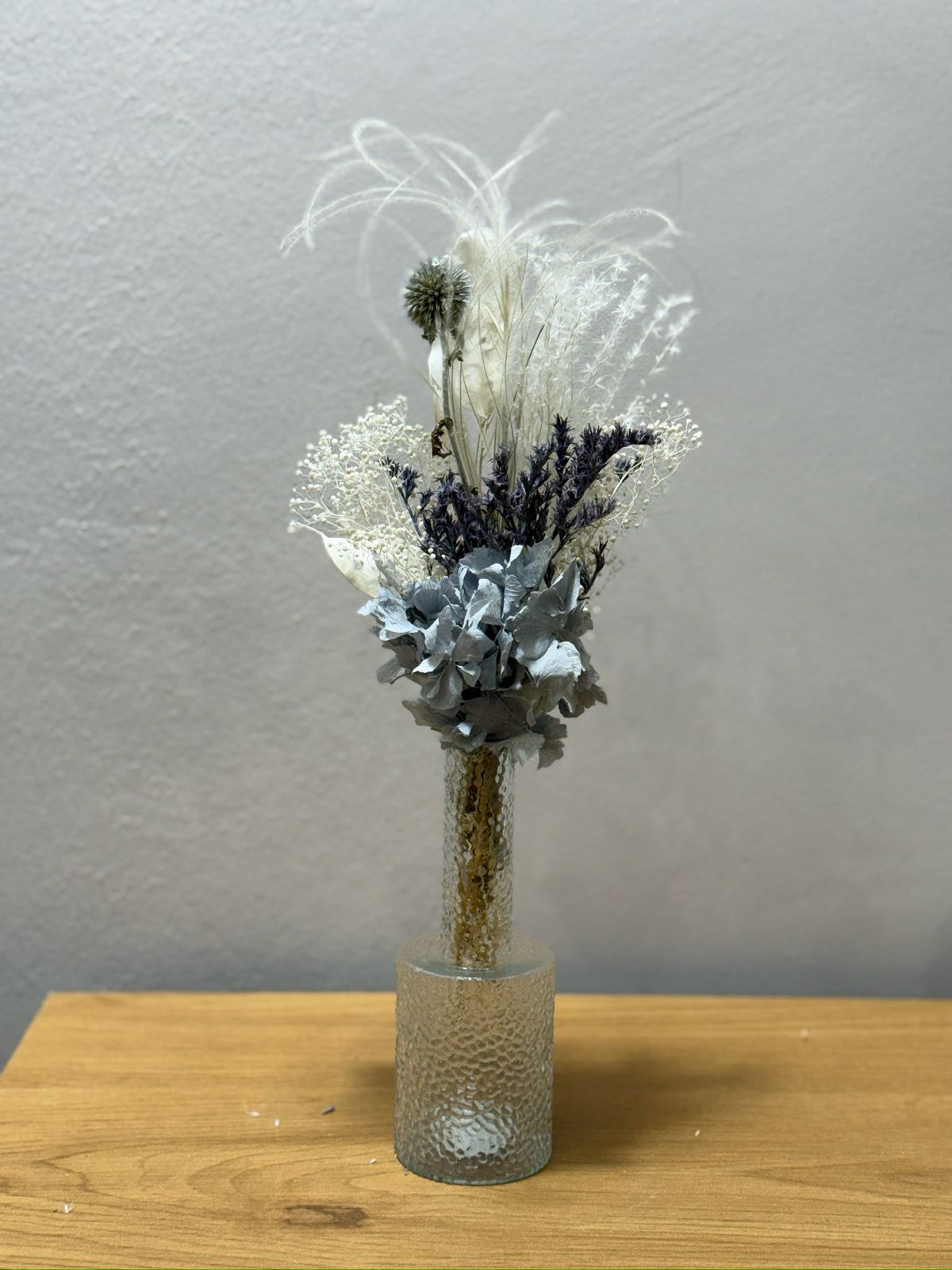 Trockenblumen Mini Strauß Eukalyptus Hortensie blau - Outlet