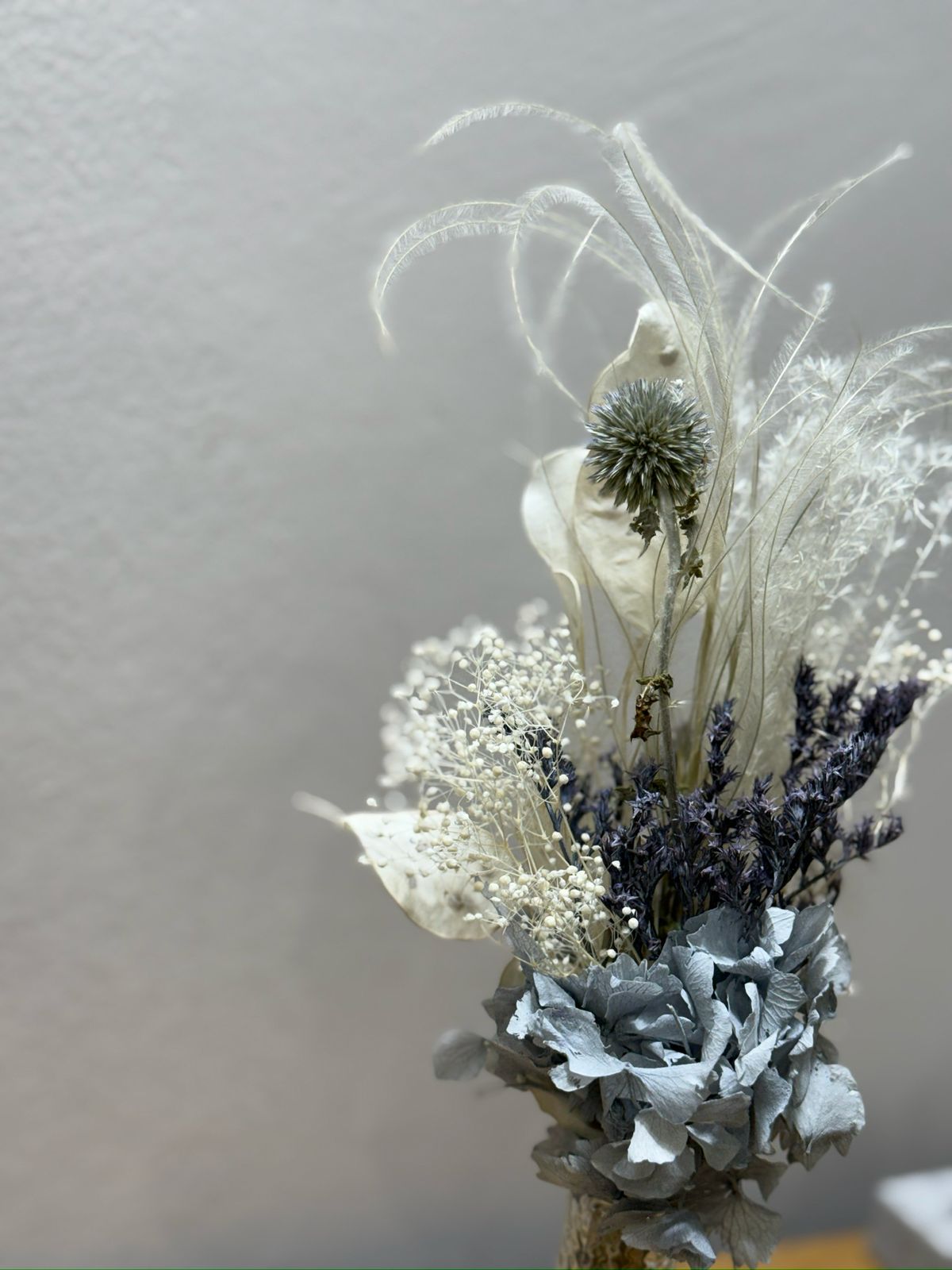 Trockenblumen Mini Strauß Eukalyptus Hortensie blau - Outlet