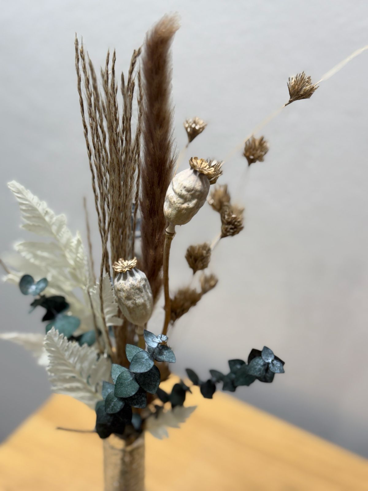 Trockenblumen Mini Strauß Farn Mohn Pampasgras - Outlet