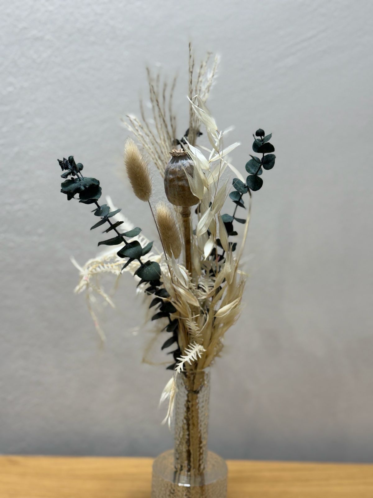 Trockenblumen Mini Strauß Eukalyptus Mohn - Outlet