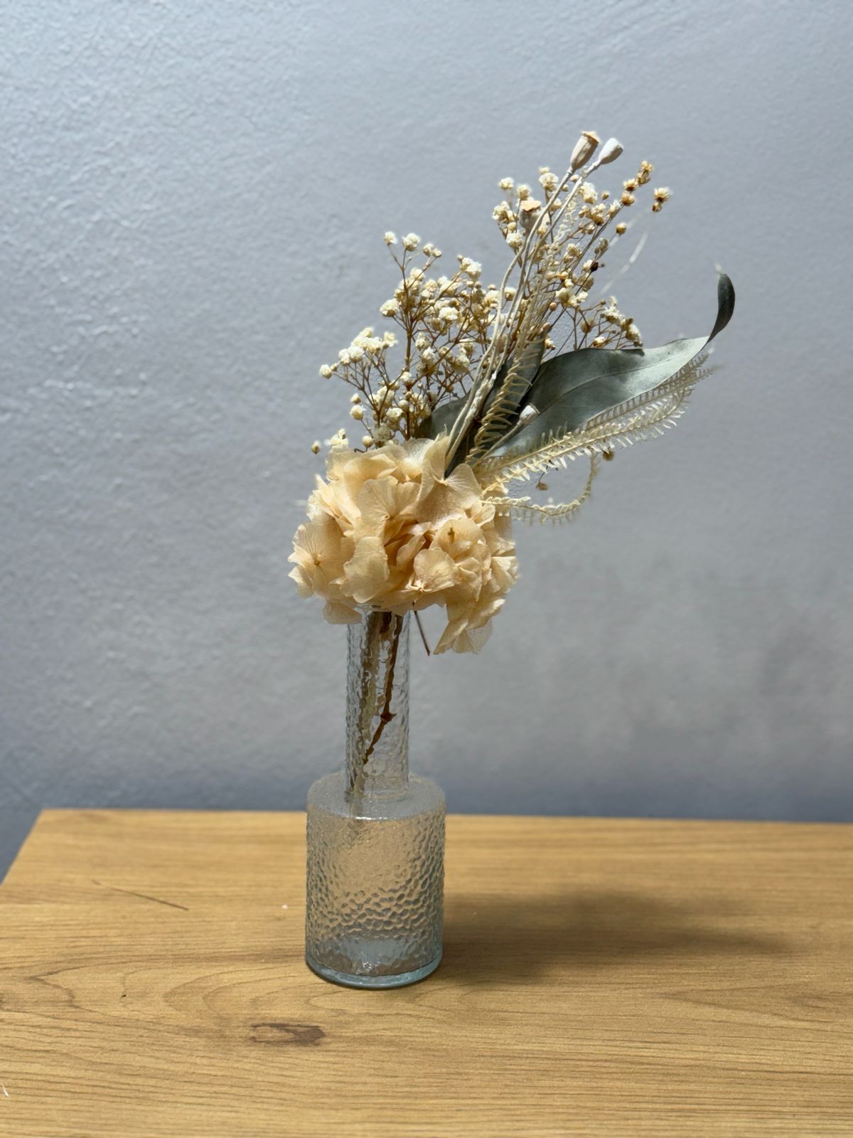 Trockenblumen Mini Strauß Hortensie Schleierkraut - Outlet