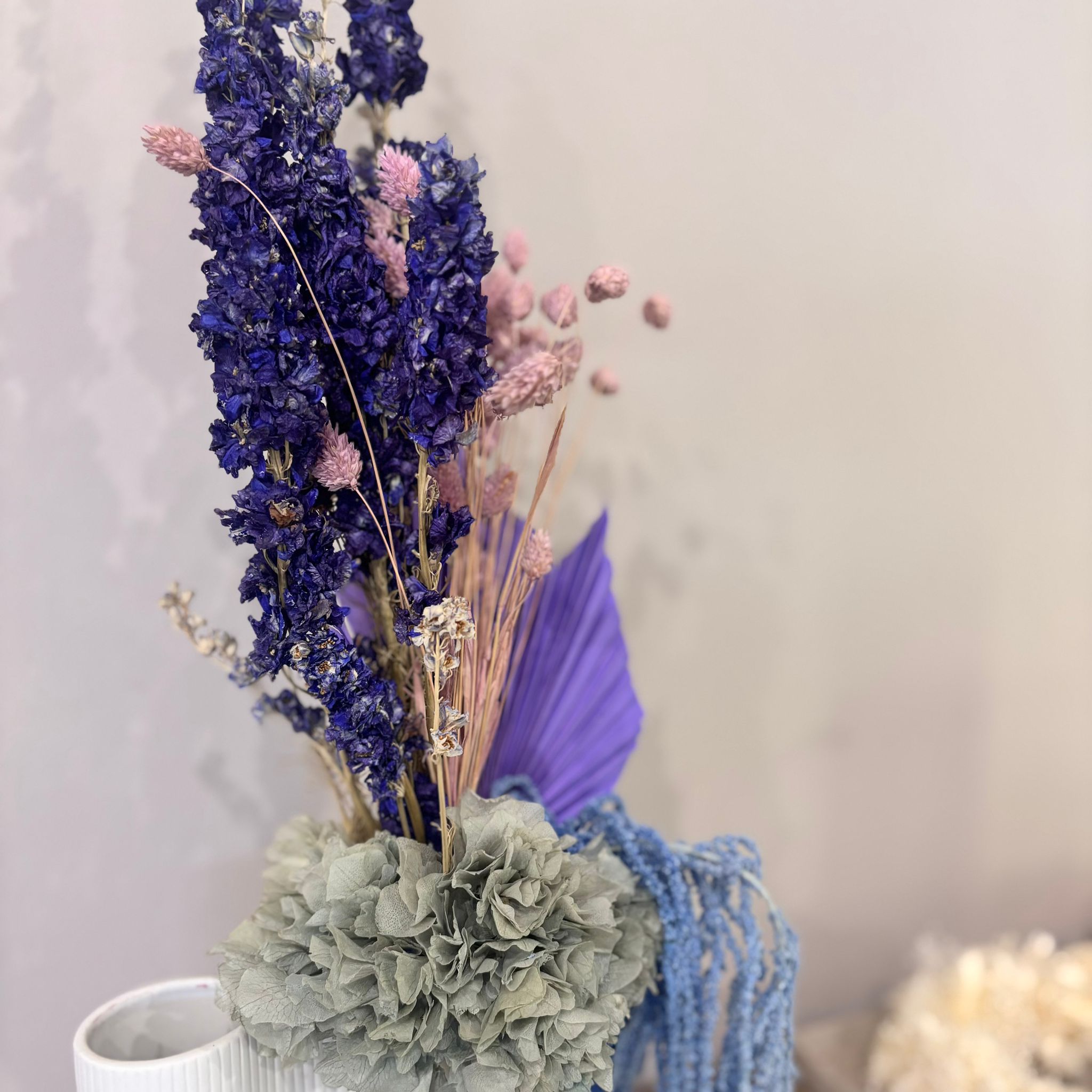 Trockenblumenstrauß blau lila - Outlet