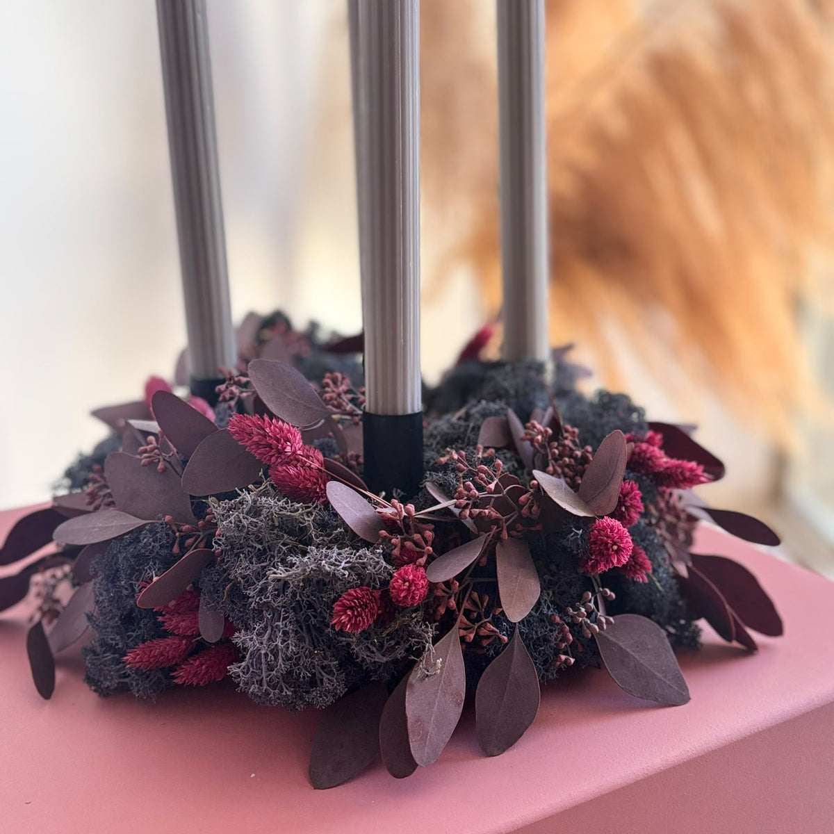 Adventskranz Winterberry in Bordeaux & Lila