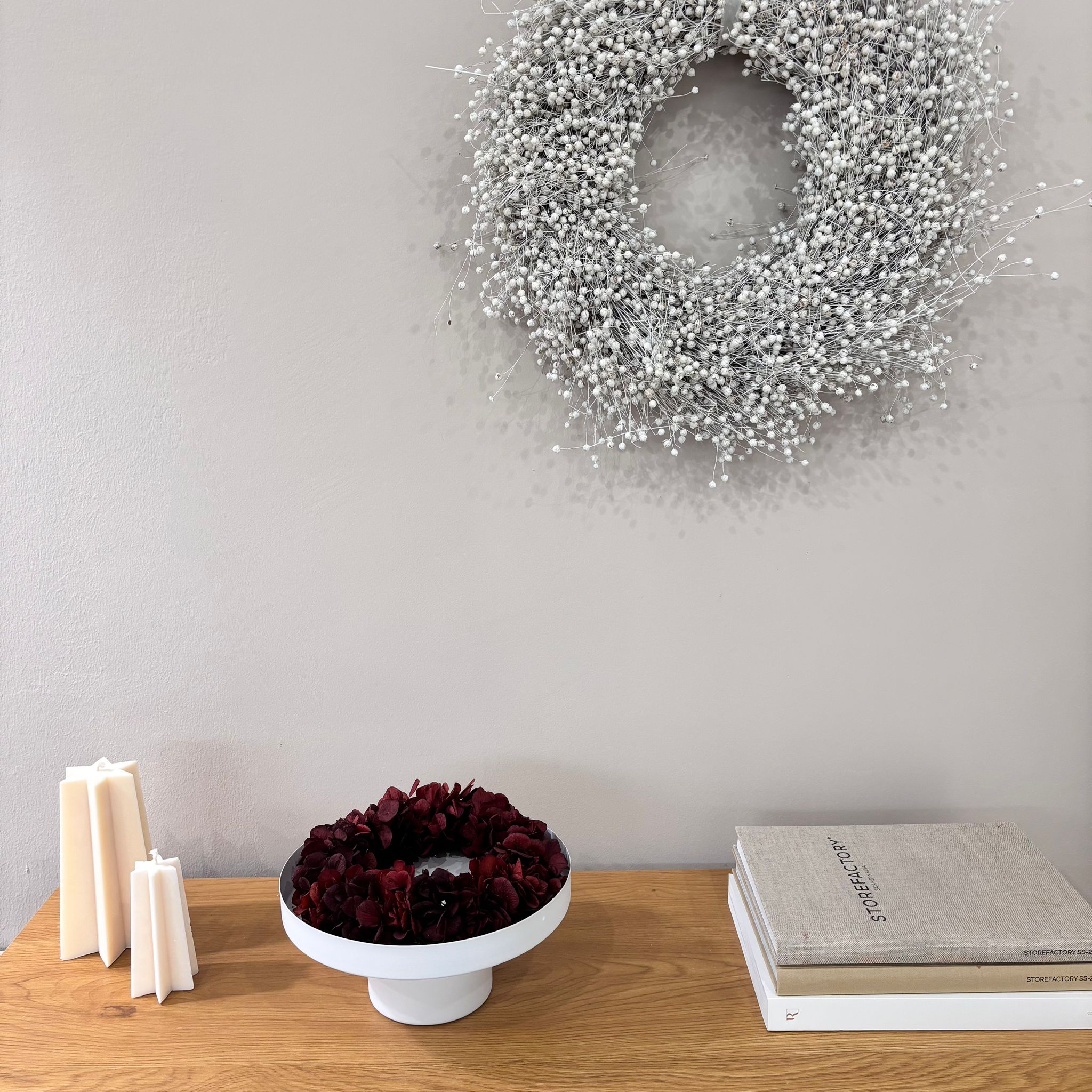 Dried flower wreath hydrangeas small