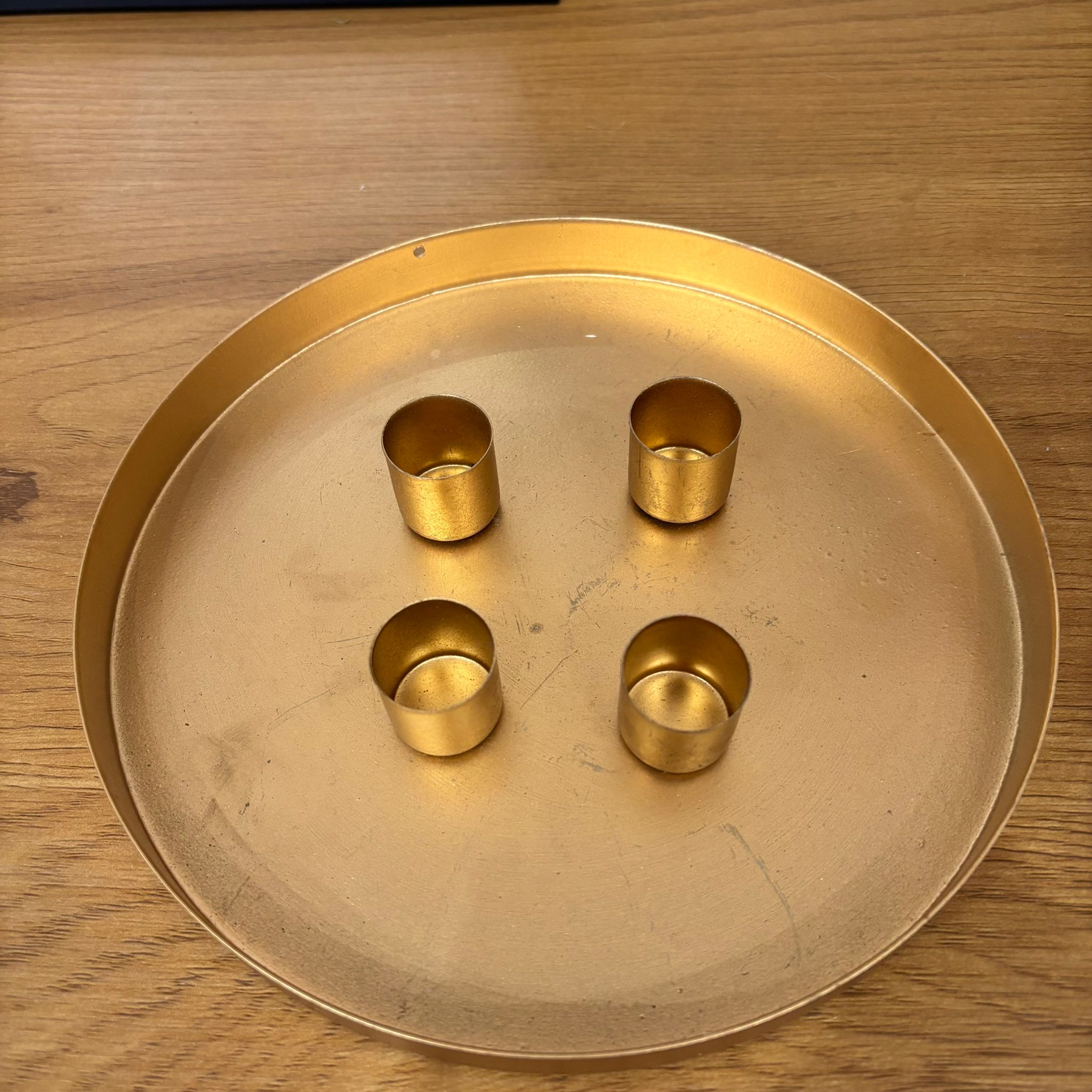 Kerzentablett aus Metall für Adventskranz I Trockenblumengesteck  | magnetisch Outlet