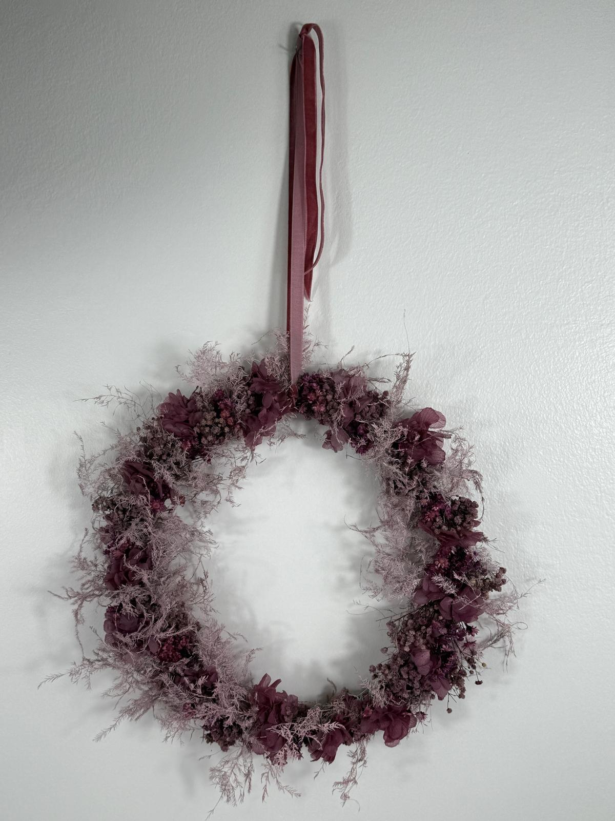 Dried flower wreath Touch of Pink Mini