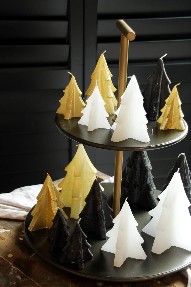 Deko-Kerze Baum S Gold 6 Stück - Lykke&You GmbH