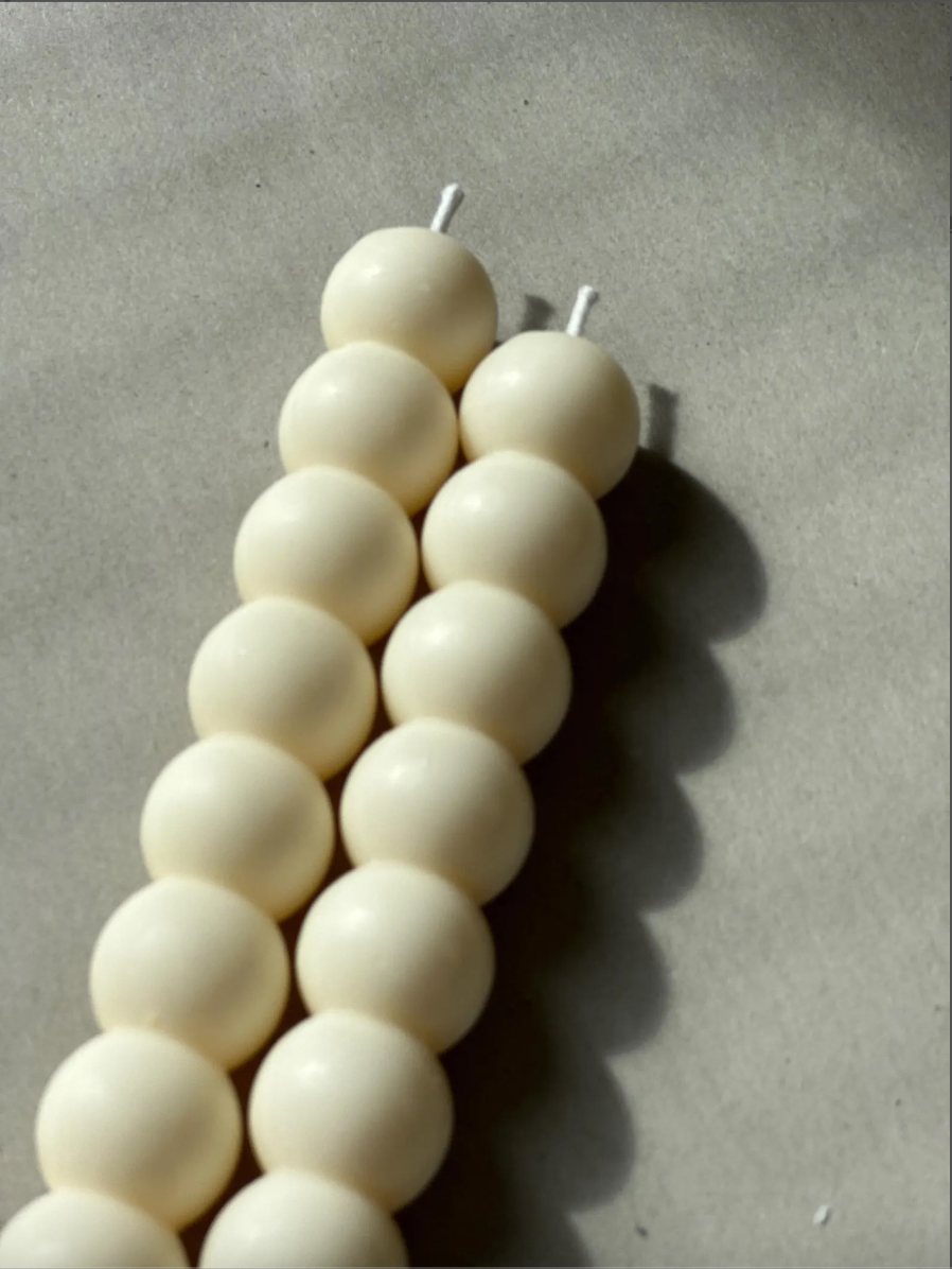 Stabkerze mit Bubbles Mini cremeweiß - Lykke&You GmbH