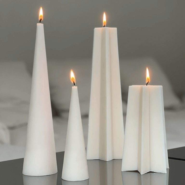Cremeweiße Kerze Starlight aus 100% Rapswachs - 12 cm x 6 cm - Lykke&You GmbH