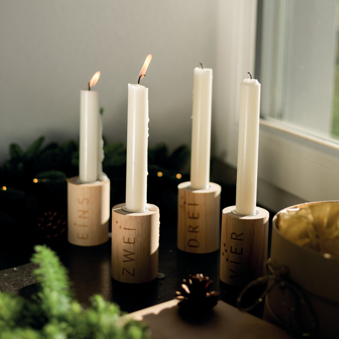 RÄDER Adventslicht 4er Set  – Holz - Lykke&You GmbH