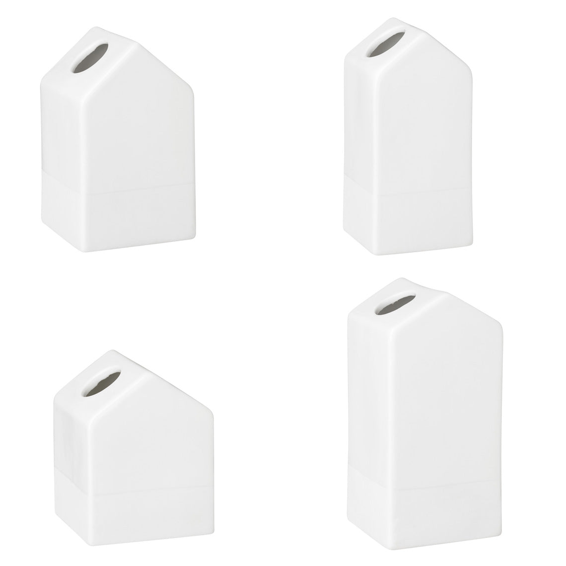 RÄDER Tiny Houses: Set aus 4 Minivasen - weiß - Lykke&You GmbH