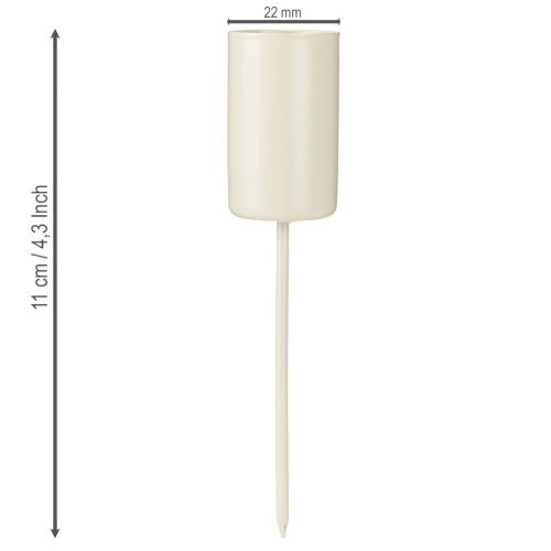 Kerzenhalter Adventskranz mit Dorn für Stabkerzen 2,2 cm - cremebeige
