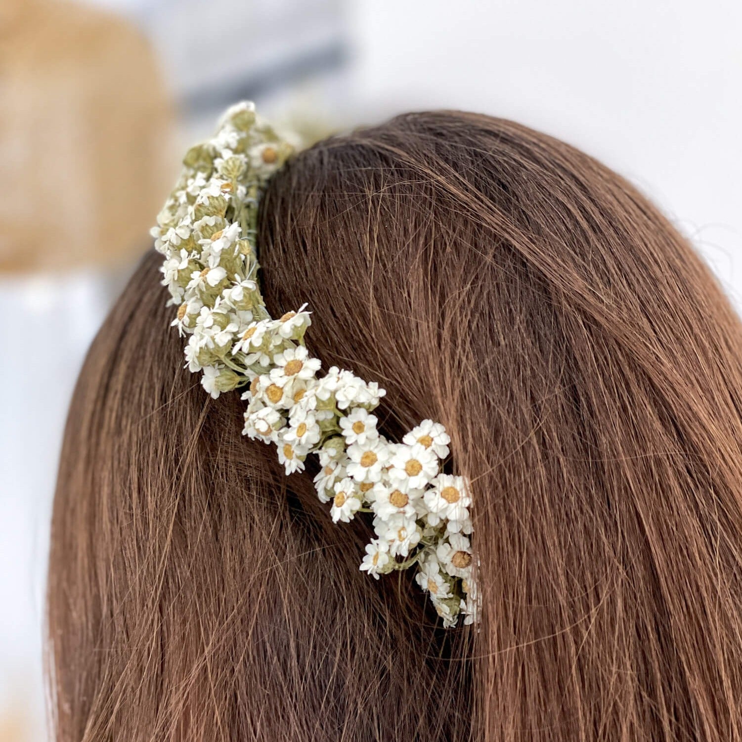 Haarkranz Trockenblumen | weiß Gänseblümchen | Flowercrown Hochzeit - Lykke&You