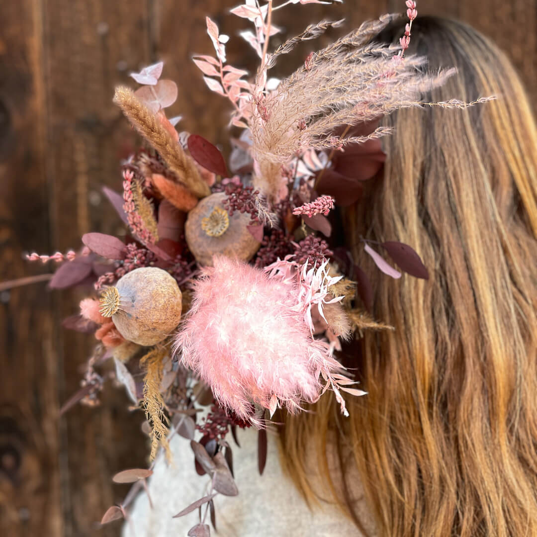 Trockenblumenstrauß Eukalyptus Pink Flower Cloud | Ca. 70 cm