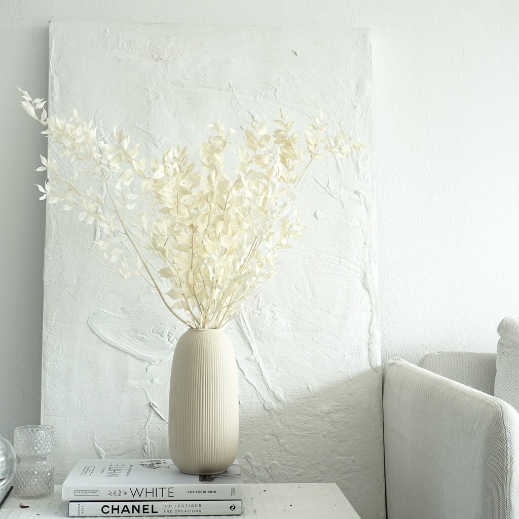 Ruskus | 60-75 cm | weiss | perfekt für Trockenblumensträuße - Größe: 1x