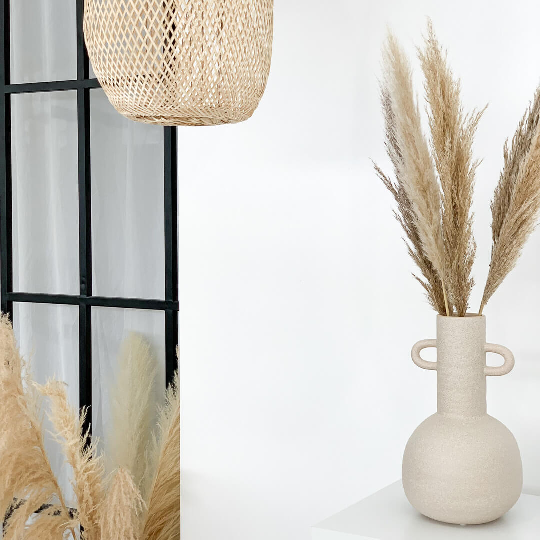 Pampasgras beige natur getrocknet für Tischvase - Farbe: beige