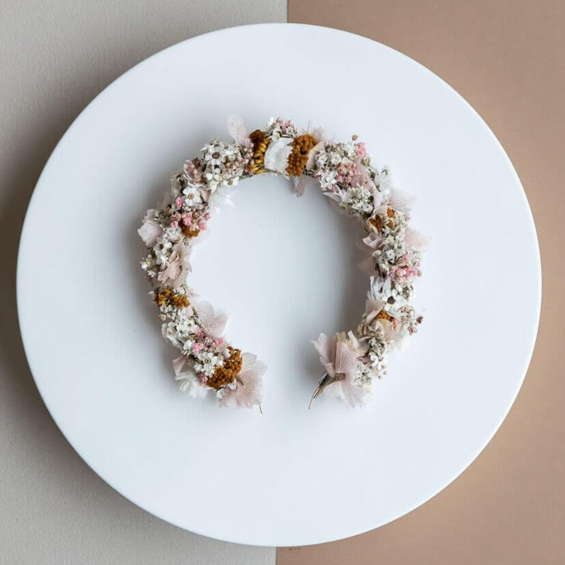 Haarreif Trockenblumen | rosa Frühlingshaft | Flowercrown Hochzeit - Lykke&You