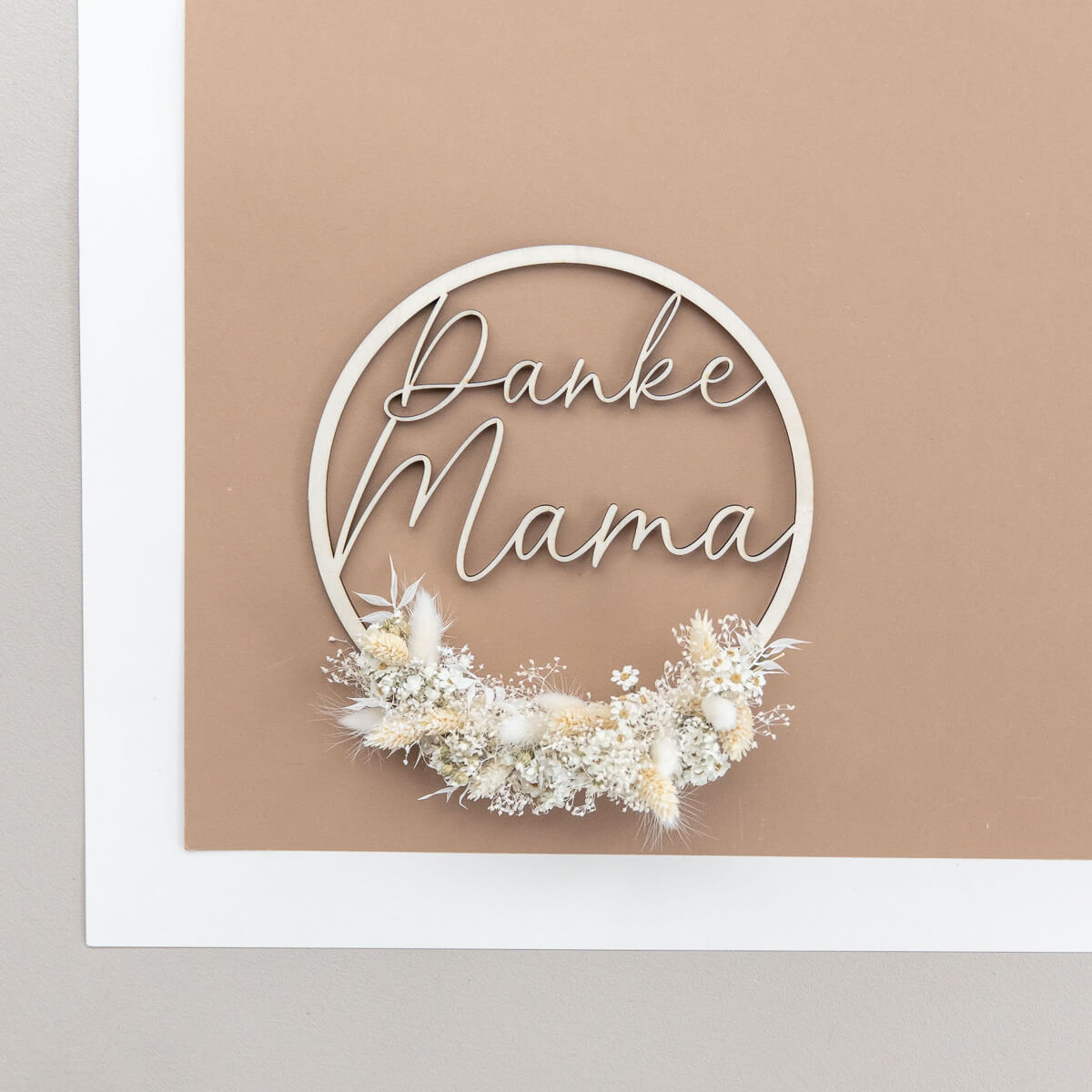 Gift idea wooden wreath "Thank you mom"