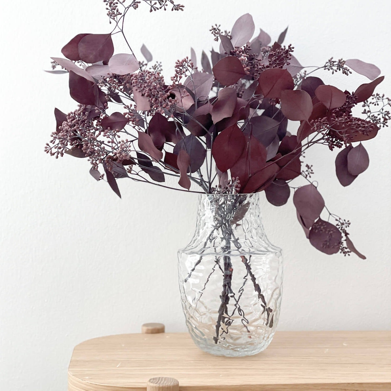 Eukalyptus Popolus mit Beeren | 60-75 cm elegant & modern - Farbe: rot