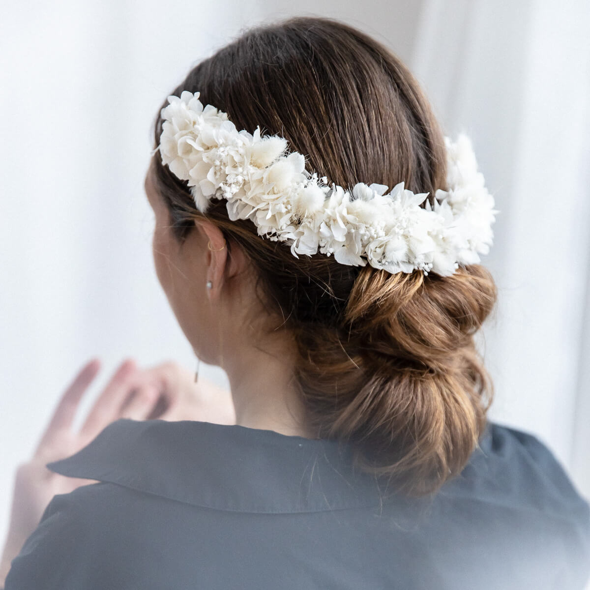 Haarreif I Diadem Trockenblumen weiß - Lykke&You GmbH