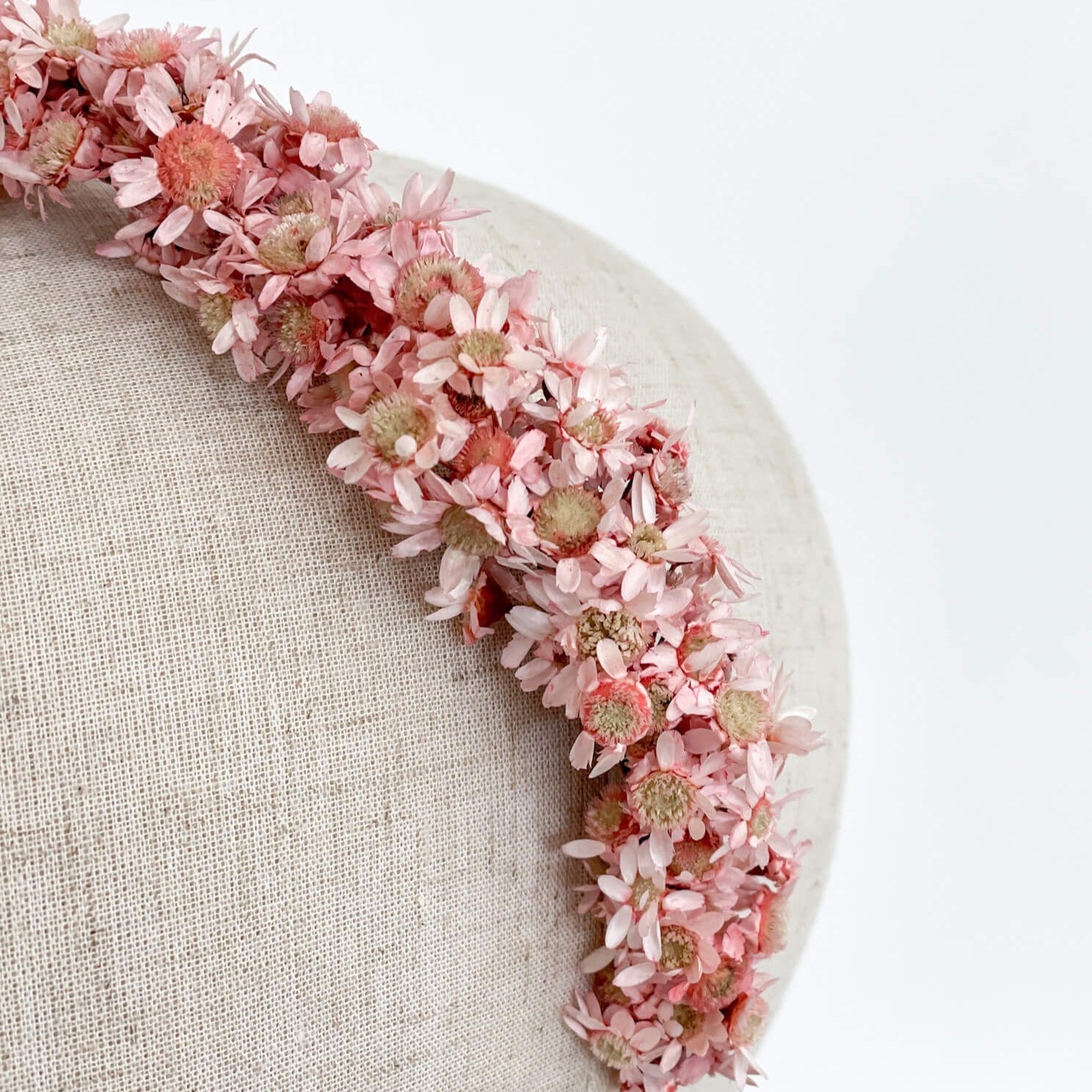Haarreif Trockenblumen Glixia  für Hochzeit und Blumenkinder - Lykke&You - rosa