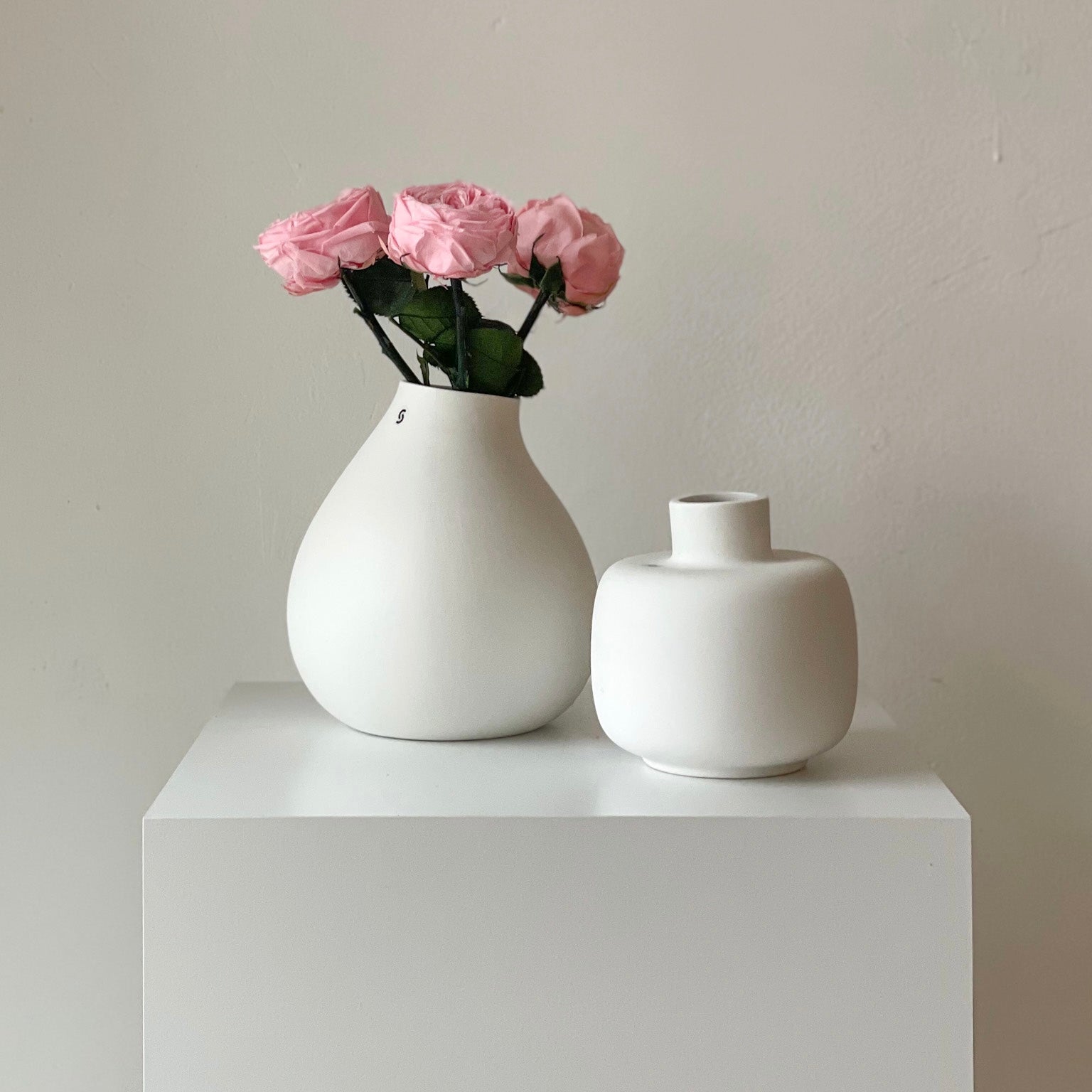 Konservierte englische Rose | 30 cm | haltbar - Größe: 3x - Farbe: rosa