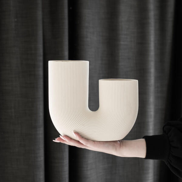 U-Vase, weiß