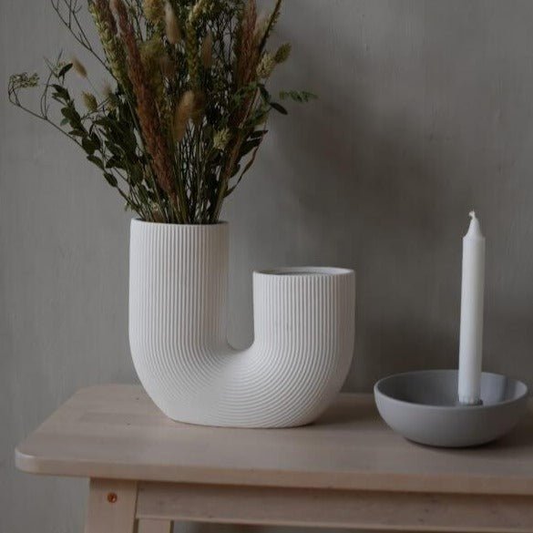U-Vase, weiß
